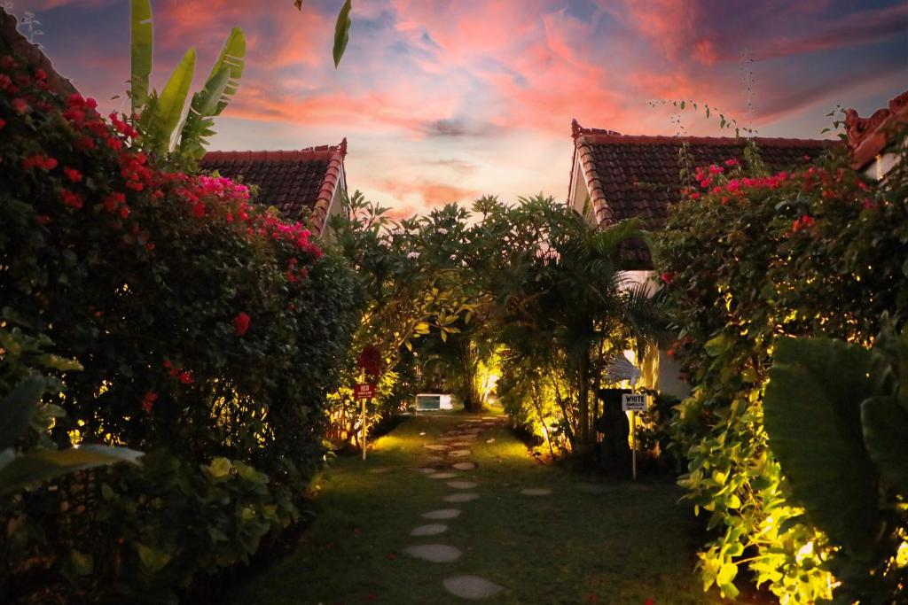Tropical guesthouse garden